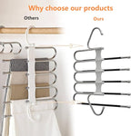 Upgrade Azeroth Pants Hangers 4 Pack Space Saving S-Type Stainless Steel Clothes Pants Hangers,Anti-Slip Design,Clothes Closet Storage Organizer for Pants Jeans Trousers Skirts Scarf