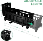 Extra Large Sponge Holder for Kitchen, Extendable Sink Caddy with High Brush Holder, Sink Caddy Organizer Rack for Sponge, Soap, Dish Brush, Scrubber, Kitchen Accessories for Organization