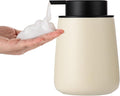 Enra Foaming Soap Dispenser,12 oz Beige Foam Ceramic Hand Soap Dispenser for Bathroom,Kitchen with Easy-to-Press Pump(Beige Poam Type)