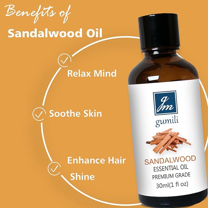 Agarwood Sandalwood Essential Oils for Perfume Candles Soaps Yoga Meditation Massage Diffuser - 2 OZ, Pack of 2