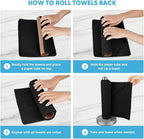 AIDEA Microfiber Cleaning Cloth Roll, 50PK, Black Microfiber Towels for Cars, Reusable Paper Towels Tear Away Cloth, Shop Rags, Lint Free Cleaning Rags for House, Kitchen, Window, 11.5"×11.5"