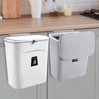 2 Pack Kitchen Compost Bin,Hanging Small Trash Can with Lid for Under Sink or Counter Top,Dustbin for Kitchen for Cabinet/Bathroom/RV//Camping//Office/Car