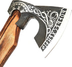 QEPAA CRAFTS® The Frostbreaker Handmade Viking Forged Steel Camping Survival Axe for Wood Splitting and Chopping-Bushcraft Hatchet- Norse Viking Gift for Adventurers