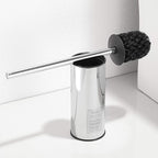 Freestanding Toilet Brush Holder for bathrooms 304 Stainless Steel Toilet Brush Stand Round Storage and Organization Rust Resistant 18-inch high Polished Chrome Finished