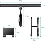 Shower Squeegee for Glass Doors,14-Inch Shower Glass Squeegee, Matte Black Shower Squeegee for Shower Doors,Mirror,Windows, with Shower Door Hook and Adhesive Hook