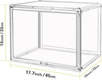 Clear Stackable Plastic Storage Bins with Magnetic Lid, Dustproof Book & Cosmetic Display Cases, Large Figures Collectibles Showcase, Shoe Box, Protection Organizer (XL, Count, 3)