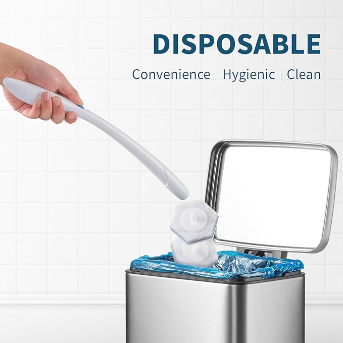 oshang Toilet Brush Refills, Toilet Refill Pads, Disposable Toilet Brush Heads for Toilet and Bathroom Cleaning, Compatible with Clorox Toilet Brush (32 Count)