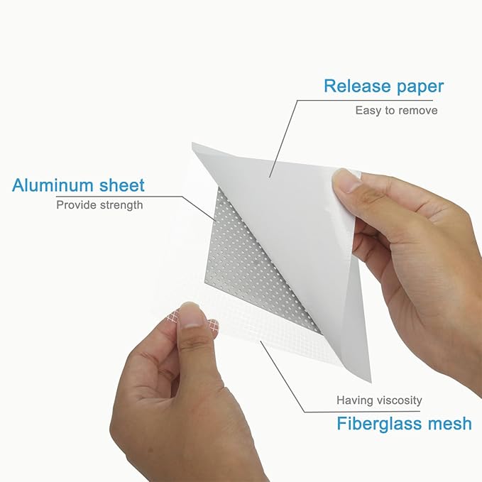 Dry Wall Patch Kits, 10 PCS Self-Adhesive Drywall Repair Kit of 2/4/6 Inch, Sturdy & Easy to Use for Wall Repair