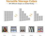 AWTATOS Cube Storage Organizer, 16 Cube Closet Organizer, Stackable Storage Cube Shelves, DIY Portable Closet Clothes Organizer Shelving for Bedroom, Closet, Wardrobe, Bathroom, White