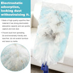 Dusters Starter Kit, 30 pcs Microfibers Duster Refills with 2 Extendable Handle and 2 Mini Crevice Cleaning Brush, Disposable Multi Surface Dusters for Cleaning Home (Color:Blue)
