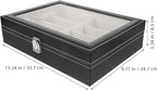 8-Slot Sunglasses Organizer Storage Box with Soft Gray Interior, Hard Eyeglass Display Case for Home and Travel Eyewear Storage