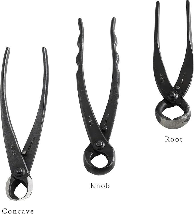 Wazakura Made in Japan 5 PCS Bonsai Cutter Tools Set with Roll Bag: Concave Branch Cutter, Knob Cutter, Jin Plier, Wire Cutter, Root Cutter. Bonsai Tool Kit - 5PCS Bonsai Cutter Set with Case