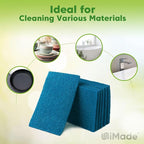 Non-Scratch Scouring Pads, 24Pcs Household Scour Pads for Kitchen, Garage and Outdoors, Reusable Dish Scrubber Pads for Pan and Metal Grill - Blue