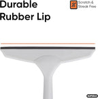 Superio Rubber Squeegee, 2 Pack, Streak Free All Purpose Window Squeegee, Comfort Grip Handle and Hanging Hook (Grey, 6 Inch- 10 Inch Set)