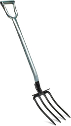 Kings County Tools 4-Tine Pitch Fork for Gardening - 42.5” Pitchfork Heavy Duty Steel Alloy Tines - Garden Fork for Loosening Soil, Compost, Mulching, Aeration, or Manure - Gardening Tools