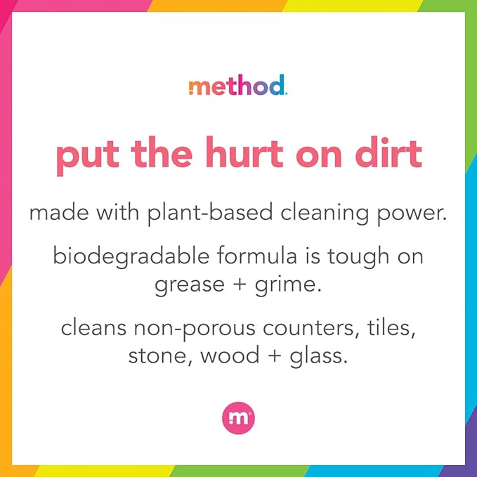Method All-Purpose Cleaner Spray, Clementine, Perfect for Most Counters, Tiles, Stone, and More, 28 Oz Spray Bottles, (Pack of 8)
