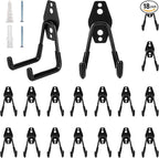 18 Pack Garage Hooks Heavy Duty - Supports 100 lbs, Utility Steel Garage Hanger & Organizer for Organizing Garden Lawn Tools, Ladders, Garden Hose, Digging Shovel, Bikes, Ropes