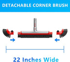 Sepetrel 22” Wide Pool Brush Head for Cleaning Walls,Heavy Duty Inground/Above Ground Aluminum Swimming Pool Scrub Brushes with Curved Ends & Premium Strong Bristle,Red