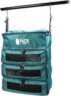 Pack Gear Hanging Carry-On Organizer - Our Fitted Hanging Luggage Organizer Perfectly Fits Any Carry On - Our Packing Cubes For Travel Use Mesh Windows to Make Finding Clothes Easy (Green, M)
