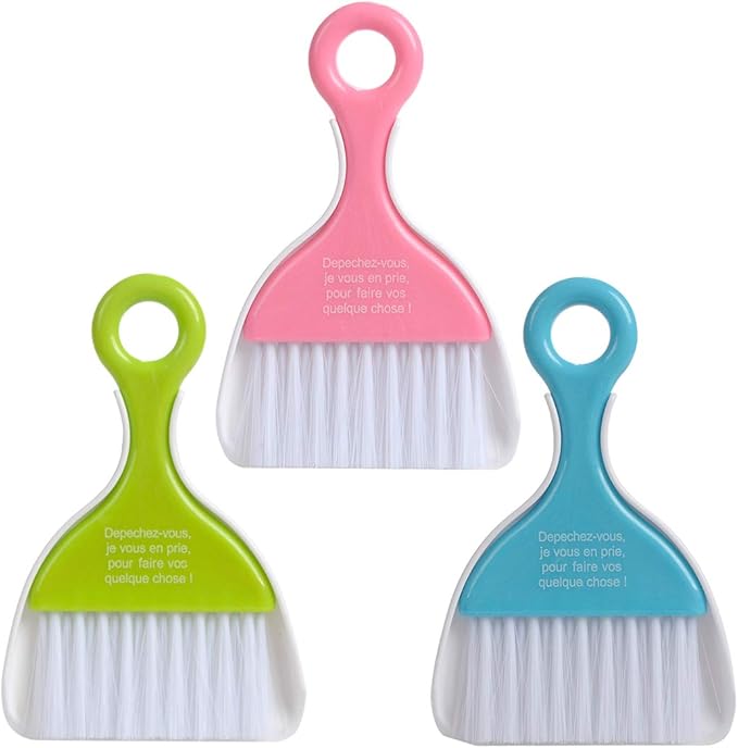 2 Pcs Mini Dustpan Set Brush for Table Whisk Brooms Small Dustpan Broom Set Mini Dust Pans with Brush Tiny Cleaning Table Sweep