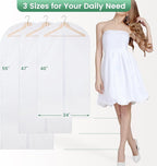 Carbrea Translucent Garment Bags for Hanging Clothes - Frosted Clothes Storage Bags for Suits, Dresses, Closet Storage - 10 Pack