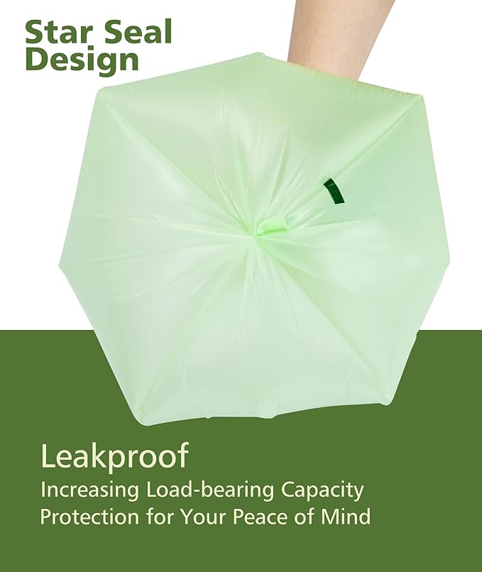 Compostable Trash Bags 8 Gallon with Handle, 30 Liter, 40 Count, AYOTEE Composting Garbage Bags 8 Gallon for Kitchen Food Scrap, Waste Basket Bag，Unscented Medium Trash Can Liners for Office