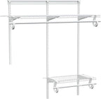 PROWORX 2-4 Ft. Expandable Closet Organizer System Kit, White Custom Metal Wire Shelving, Organization and Storage Shelves Wall Mounted with Hanging Rods