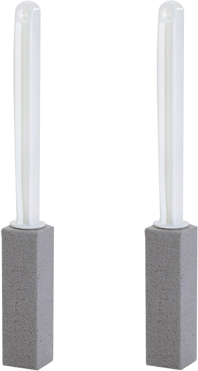 2 Packs Pumice Cleaning Stone with Extra Long Handle, Pumice Stone for Toilet Bowl Cleaning for Cleaning Toilets, Bathtubs, Grills, Swimming Pools, Sinks