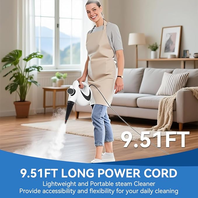 Handheld Steam Cleaner, Pressurized Multi-Surface Steam Cleaner For Home, Large Capacity Portable Steam Cleaners Handheld, All Natural Home Use Steamer, For Cleaning Floor, Upholstery, Car