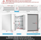 Quavikey Bathroom Medicine Cabinet with Mirror, Aluminum Surface Mount or Recessed Mirror Medicine Cabinet 20x26 Inch, Silver