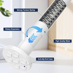 No Drilling Closet Rod, 27.5-74 Inches Hanging Closet Rod for Clothes, Closet Bar & Pole Heavy-duty, Closet Rods for Hanging Clothes For Closet Wardrobes Bathroom Laundry RV Curtains,White