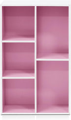 Furinno 5-Cube Reversible Open Shelf, White/Pink 11069WH/PI