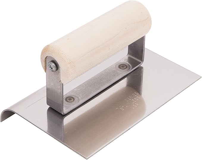 MARSHALLTOWN QLT Stainless Steel Hand Edgers, Wood Handle Material, 203mm Length, 203mm Width, 19mm Radius, 22mm Lip, Made In The USA, CE530S