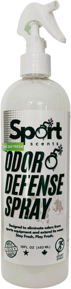 Sports Scents Odor Defense Spray - Sports Gear Odor Eliminator & Deodorizer - Neutralizer & Refresher Spray for Sports Equipment, Sportswear, Shoes, Athletic Jerseys, & Outdoor Gear - 16 Fl Oz
