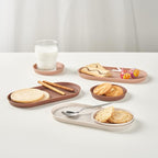 Blue Ginkgo Mini Silicone Trays – Set of 6 Easy-Clean Organizers for Bathroom, Kitchen, Desk, Vanity, and Cosmetics (Brown, Tan, Ivory)