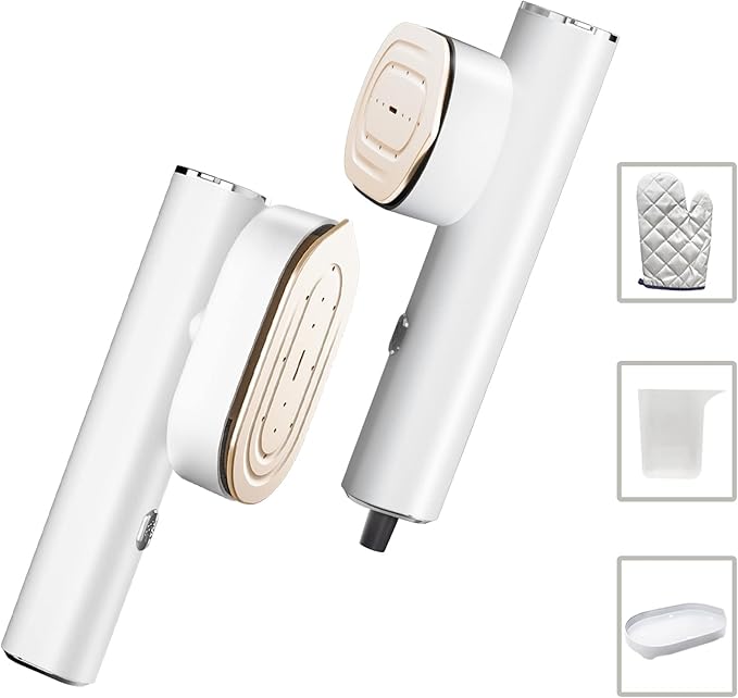 Portable Steamer For Clothes Travel Mini Steamer and Iron Fast 10s Heat-Up, Horizontal and Vertical 1200W Effortless Wrinkle Removal, Garment Steamer and Iron for Travel Office Home(110-120V)