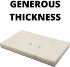 White Soap Dish Tray Marble Soap Holder Trinket Plate for Bathroom Sink Kitchen Countertop Bedroom Vanity Bathroom Accessory Rectangular