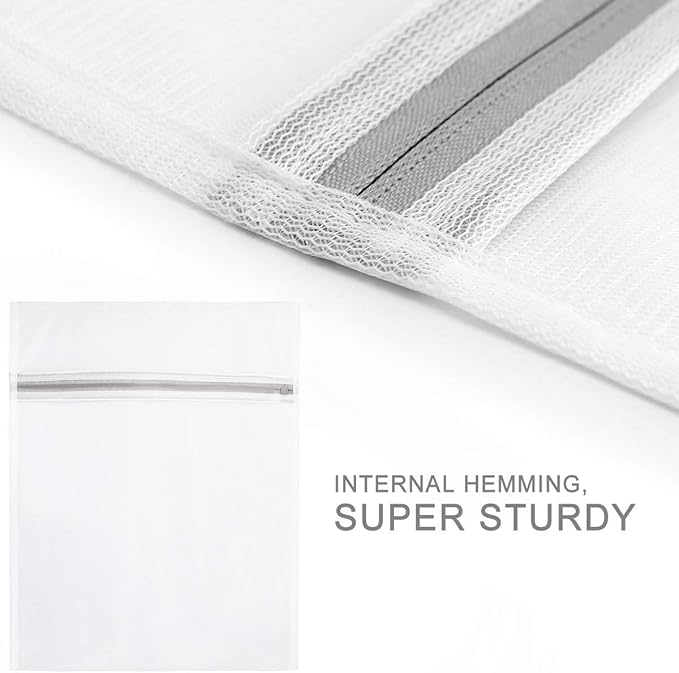 Muchfun 4Pcs Durable Fine Mesh Laundry Bags for Delicates 12 x 16 Inches (4, Medium)
