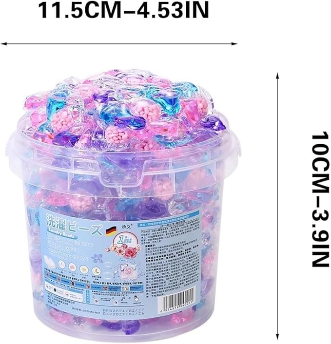 100 PCS 5 in 1 Laundry Pods, Super Cleaning Scents Beads Laundry Long Lasting Fragrances Concentrated Washing Convenient Fresh Softener Deep Clean (100)