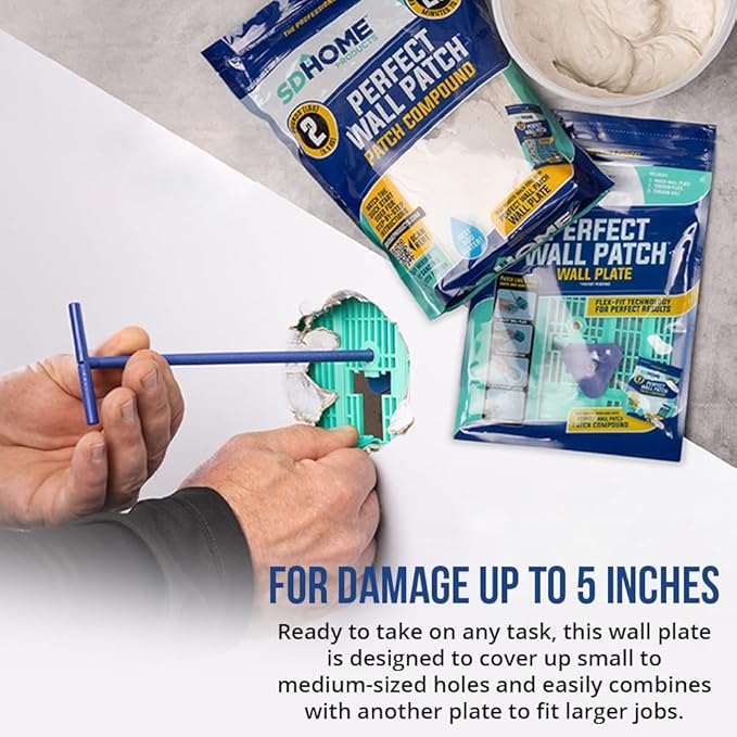 Wall Patch Repair Plate by SD Home, 1-Pack Drywall Backing Plates, 2-5” Hole Repair Patch, Easy & Quick DIY Patching