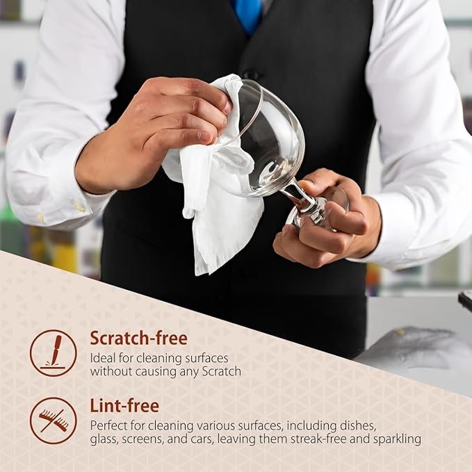 H4N Microfiber Cleaning Cloth Roll, 85 Pack Tear Away Towels, Lint Free, Absorbent, Streak Free, Non-Abrasive, Reusable and Washable Dish Rags for Car and Household Supplies, 11.81x11.81 Inches, White