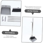 Cabilock Long Handle Broom and Dustpan with Supple Bristles Plastic and Stainless Steel for Home Office Kitchen Indoor Outdoor Cleaning Accessories