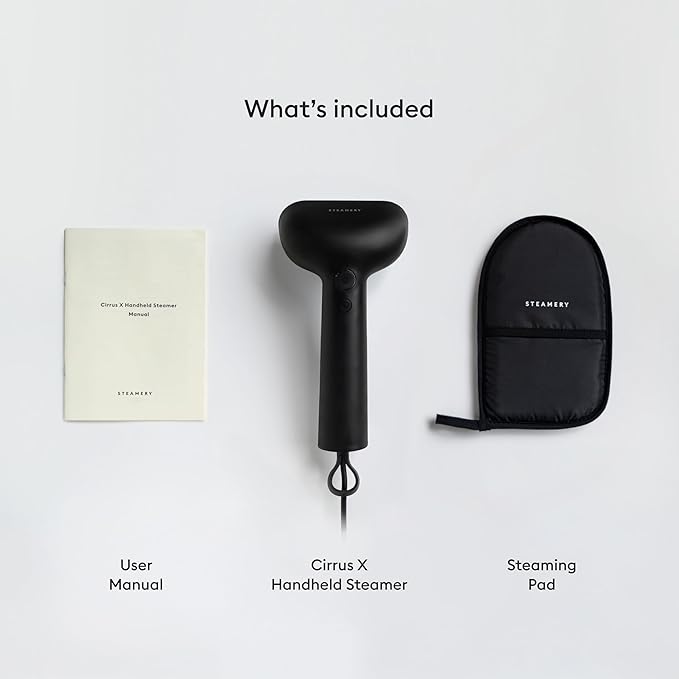 Steamery Handheld Clothes Steamer Cirrus X, 1200W, Steam Output 20g/min, Heat up in 20 Seconds, Portable, Minimalistic, Scandinavian design, Black