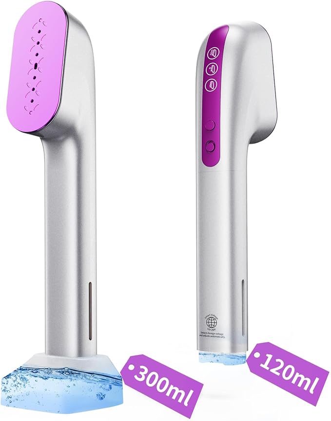 Handheld Steamer for Clothes Portable, 300ml Big Capacity, 1200W Strong Power, 100-250V Dual Voltage for International Travel, One-Step Steam Press for Wrinkle-Free