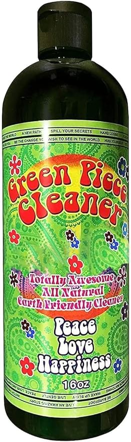 Green Piece® 2 bottles of the 16 oz Cleaner (Made in USA) with 5 piece glass cleaner and 10 piece glass tube cleaner (2 Glass Cleaners with 10 Nylon Tube Cleaners)