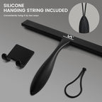 Shower Squeegee for Glass Doors, 11-Inch Silicone Squeegee with Non-Slip Handle and Adhesive Hook for Bathroom, Mirror, Tile, Car Window (Black)