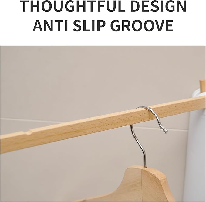 LEQ Wall Mounted Clothes Drying Rack, Garment Rack Foldable Space Saving Laundry Drying Rack with 7 Hanging Rods,Drying Rack Clothing for Laundry Balcony Bedroom Household Wooden