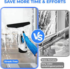 Plubedo Window Vacuum Squeegee Cordless Electric Window Cleaner Tool 11 inches Window Cleaning Kit Shower Squeegee for Shower Doors, Mirrors, Car Windshields and Tiles