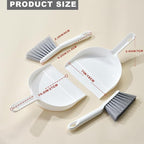 Mini Broom and Dustpan Set -Small Dustpan with Brush Set,Hand Broom and Dustpan Set, Compact Dustpan and Brush Combo for Kitchen, Floors, Desktop, Pet Care, Daily Cleaning (White+Light Gray)