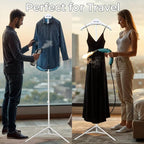 Travel Pro | Adjustable Standing Garment Steaming Rack with Hanger | Fast, Foldable, Sturdy, Portable Steam Ironing Solution for Travel & Home
